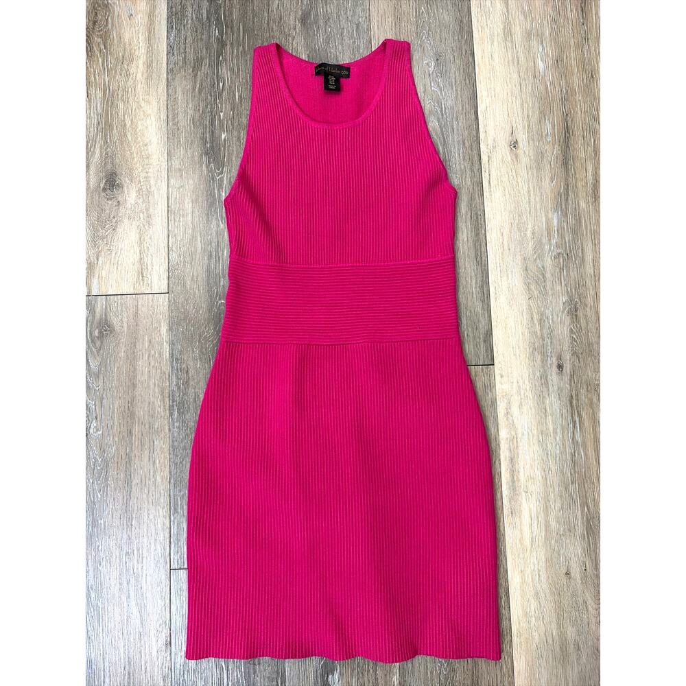 House of Harlow Fuchsia Rib Knit Sleeveless Sweater Dress Women's M